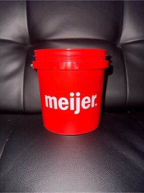 Meijer Red Plastic Mini Bucket Collectible 4” Party Crafts Display